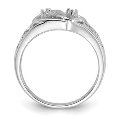 14k White Gold Polished .05ct. Diamond Heart Ring Mounting (No Stone Included)