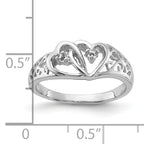 14k White Gold Polished .05ct. Diamond Heart Ring Mounting (No Stone Included)