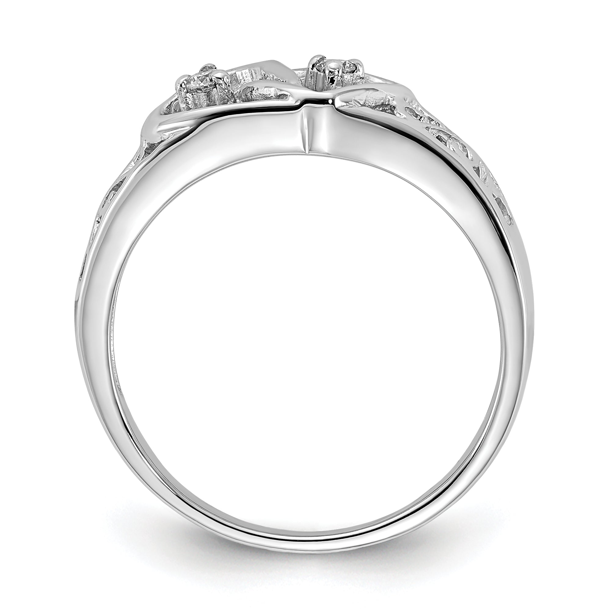 14k White Gold AA Diamond heart ring Secondary image