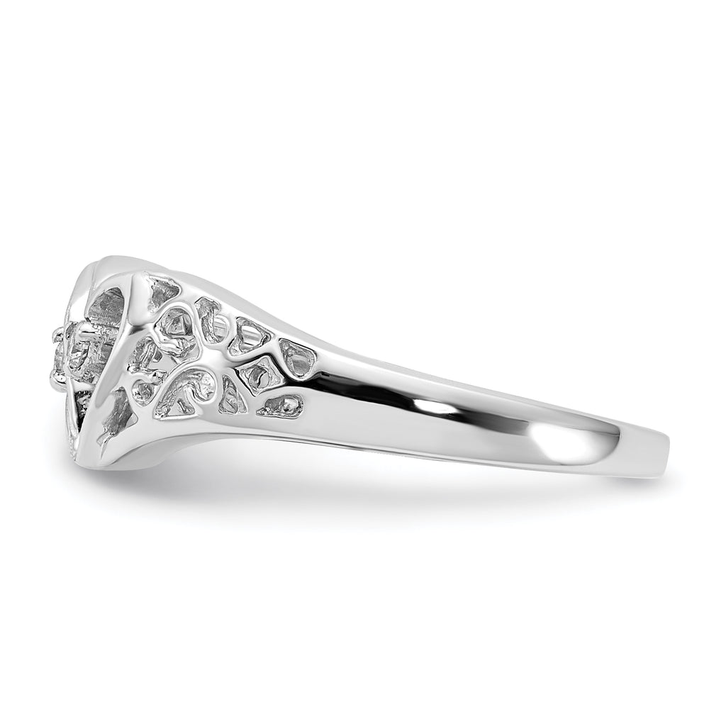 14k White Gold AA Diamond heart ring