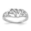 14k White Gold AA Diamond heart ring