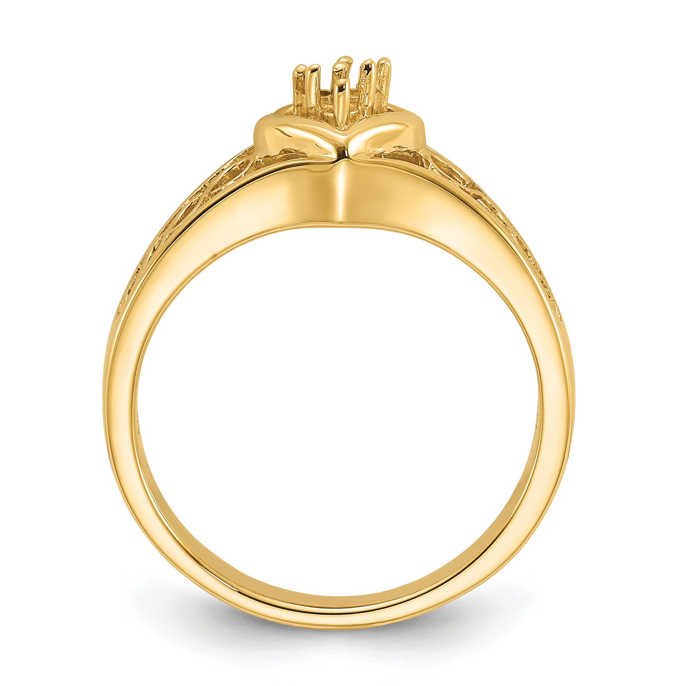 14k Polished .05ct. Diamond Heart Ring Mounting (No Stone Included)