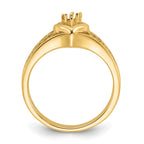 14k Polished .05ct. Diamond Heart Ring Mounting (No Stone Included)