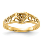 14k Polished .05ct. Diamond Heart Ring Mounting (No Stone Included)