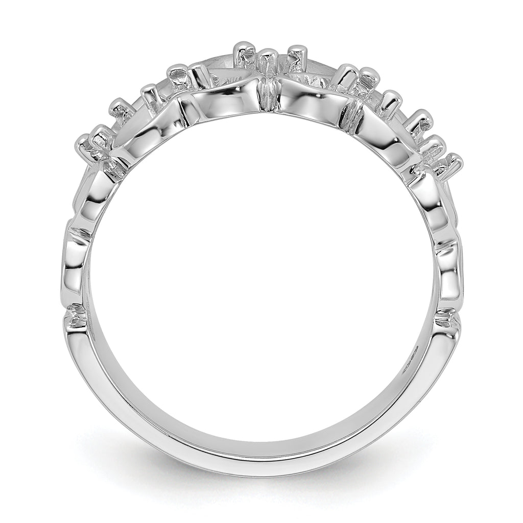 14k White Gold Polished .30ct. Diamond Heart Ring Mounting (No Stone Included)