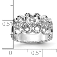 14k White Gold Polished .30ct. Diamond Heart Ring Mounting (No Stone Included)