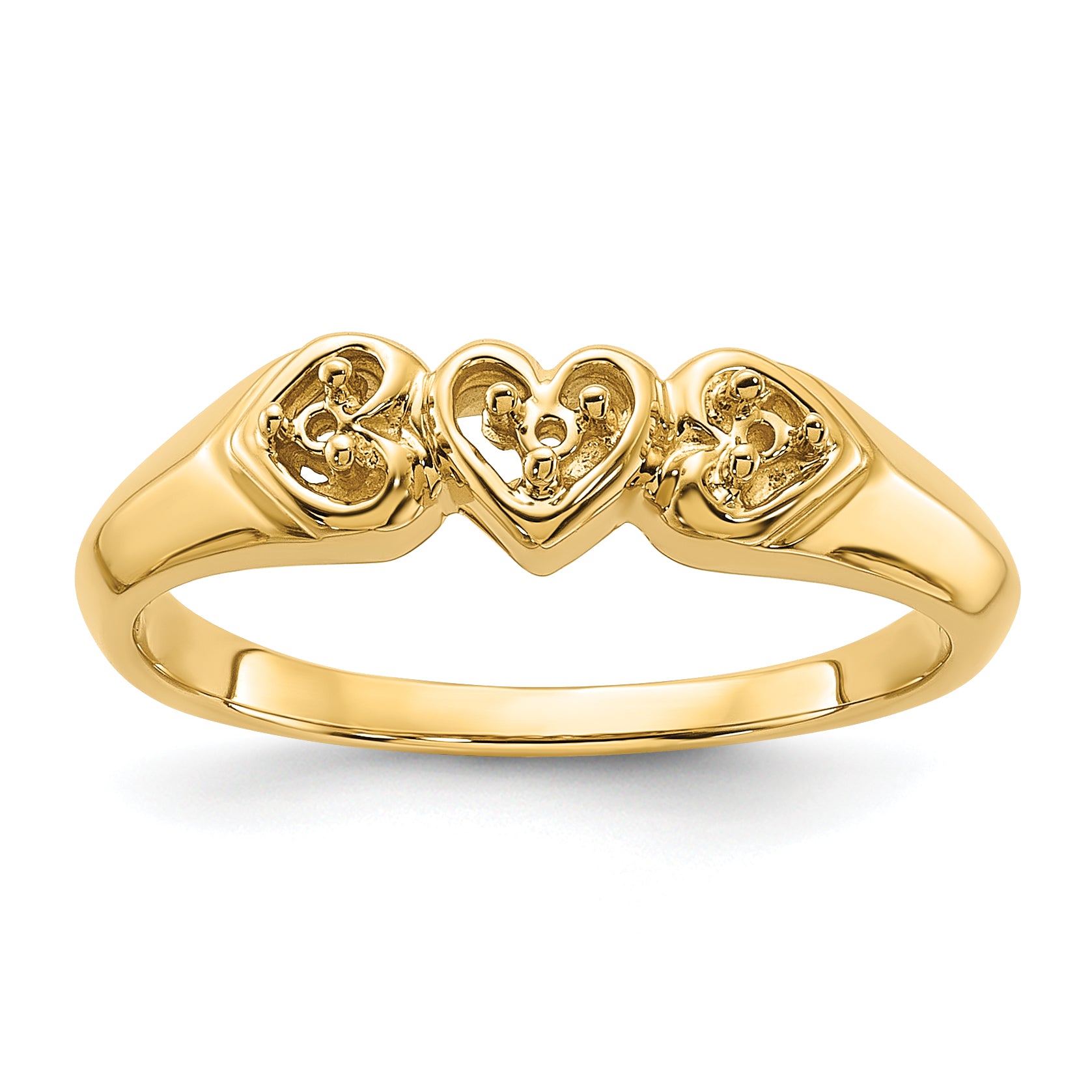 14k Polished .05ct. Diamond Heart Ring Mounting (No Stone Included) Main image