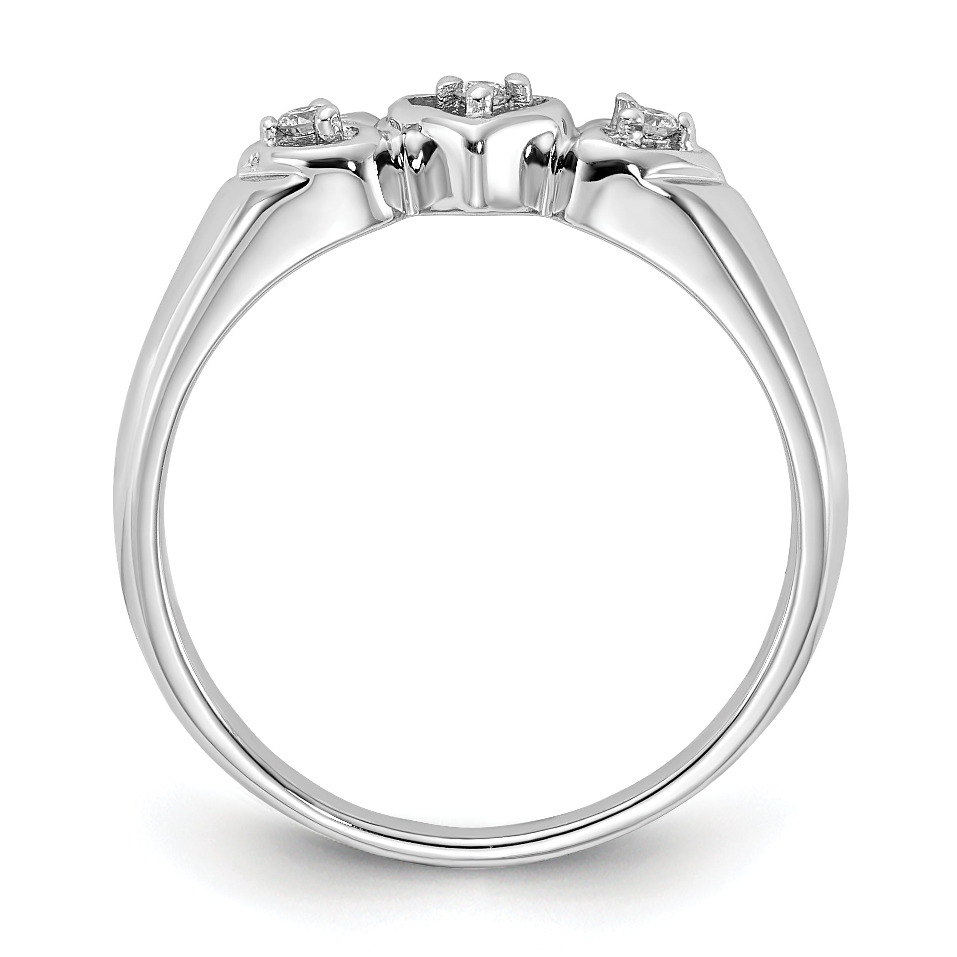 14k White Gold AA Diamond heart ring