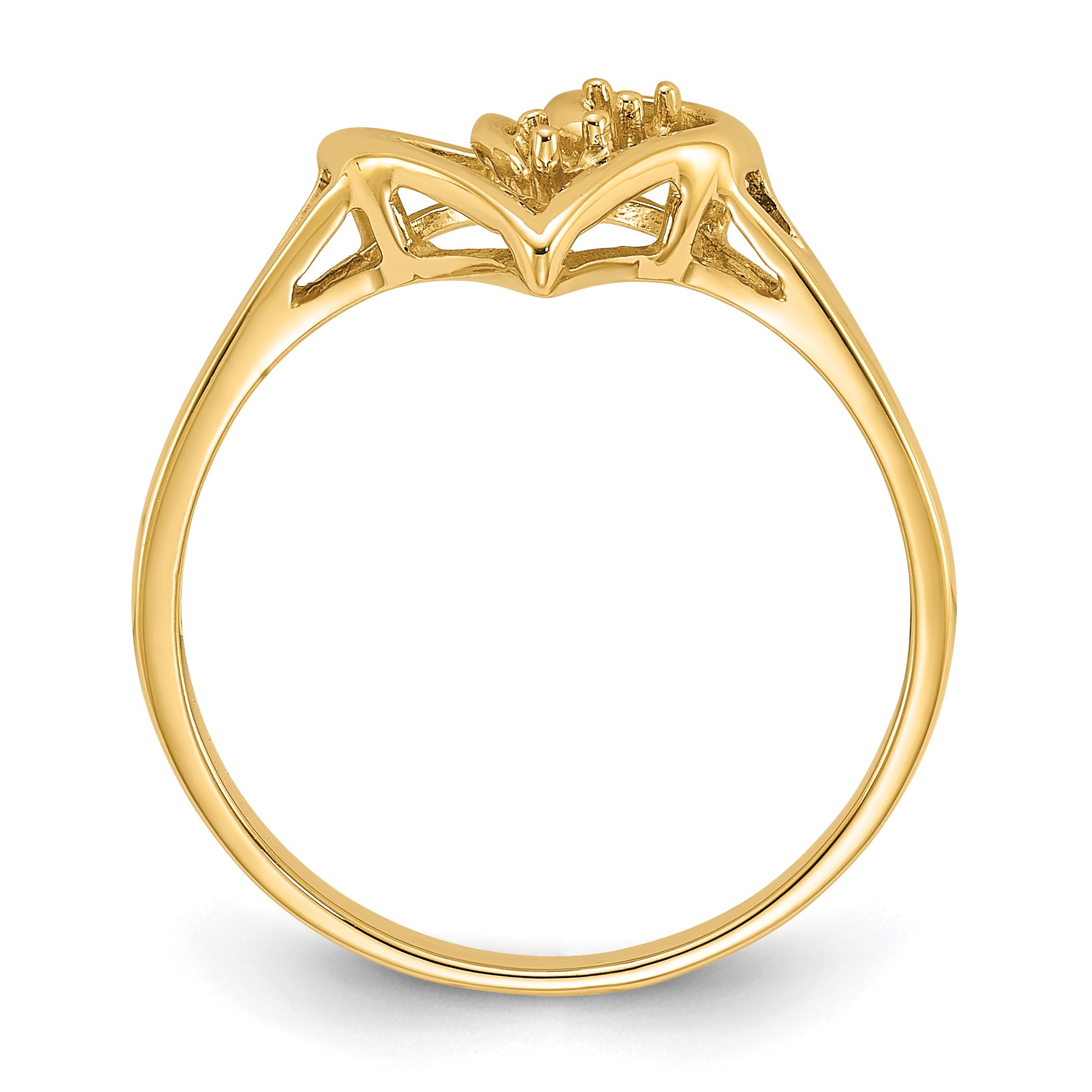 14k Polished .03ct. Diamond Heart Ring Mounting (No Stone Included)