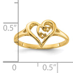 14k Polished .03ct. Diamond Heart Ring Mounting (No Stone Included)