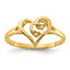 14k Polished .03ct. Diamond Heart Ring Mounting (No Stone Included)