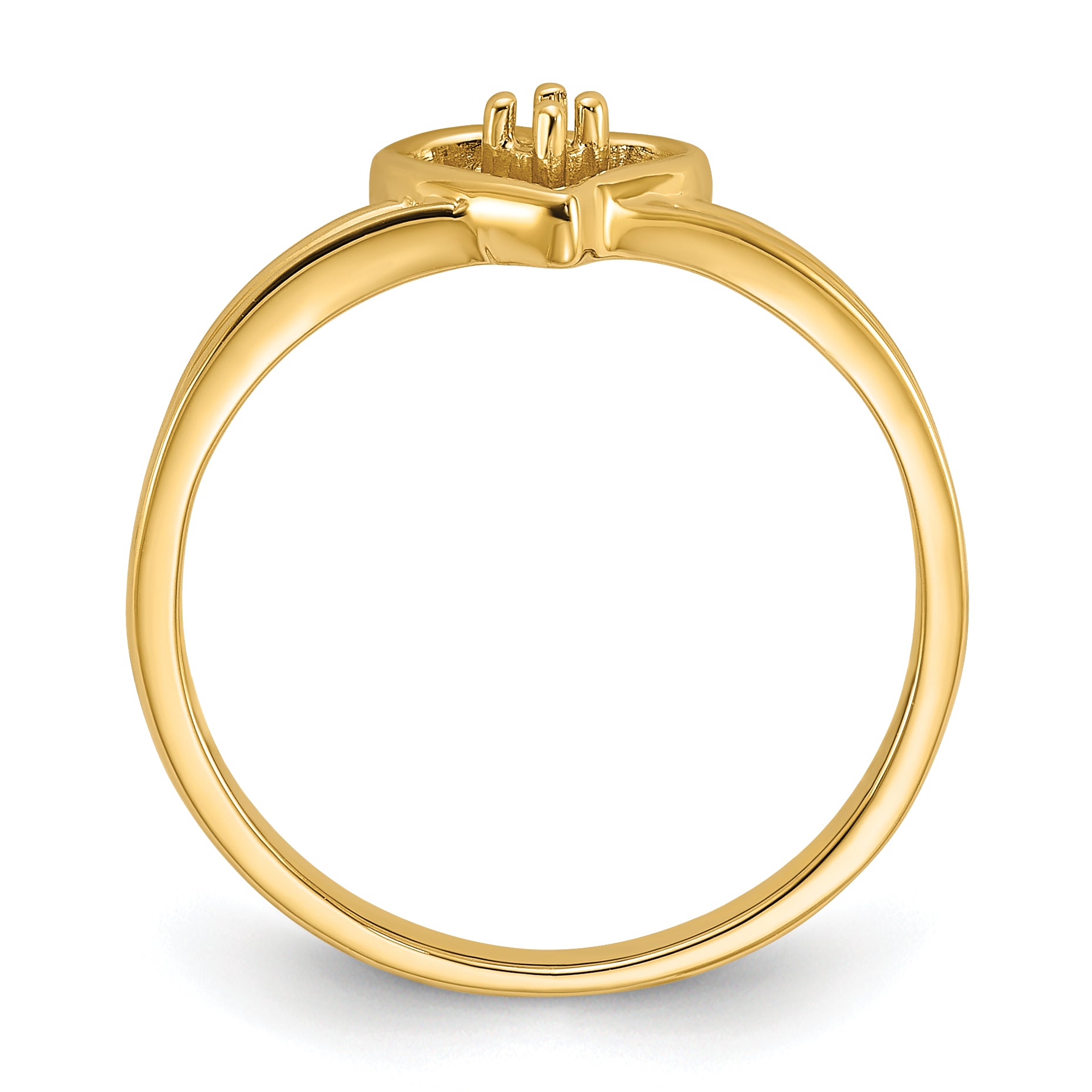 14k Polished .03ct. Diamond Heart Ring Mounting (No Stone Included)