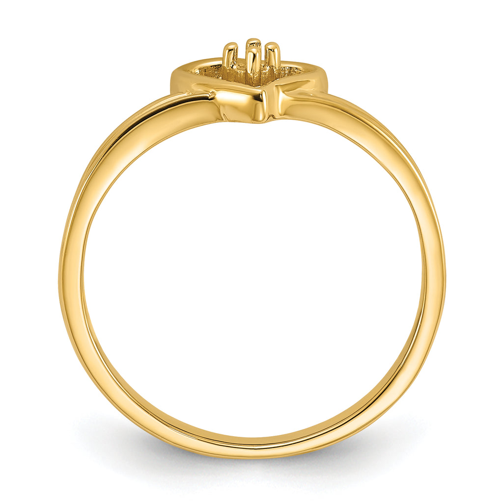 14k Polished .03ct. Diamond Heart Ring Mounting (No Stone Included)