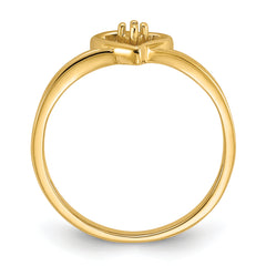 14k Polished .03ct. Diamond Heart Ring Mounting (No Stone Included)