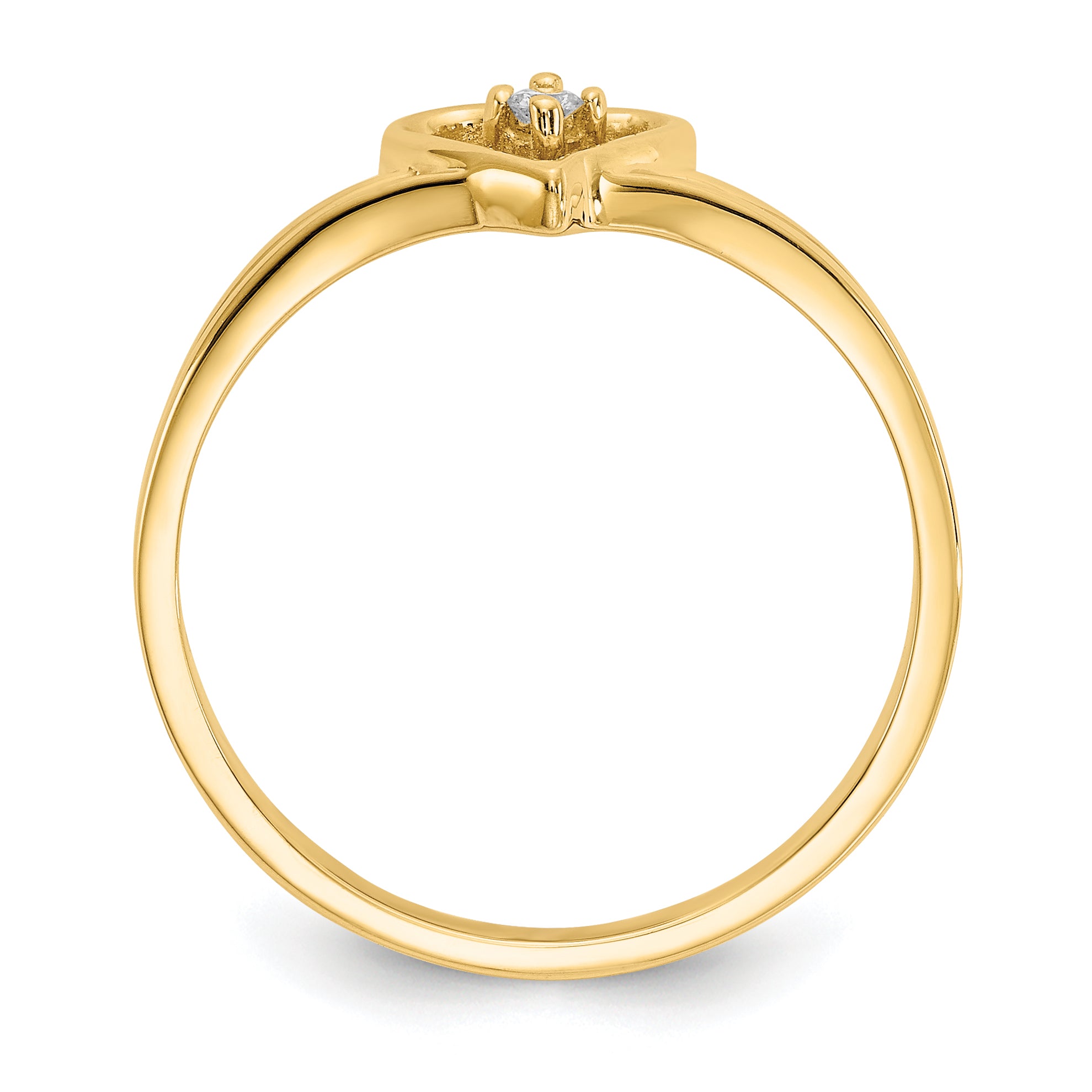 14k Polished AA Diamond heart ring Secondary image