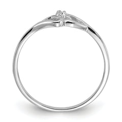14k White Gold Polished Heart Ring Mounting (No Stone Included)