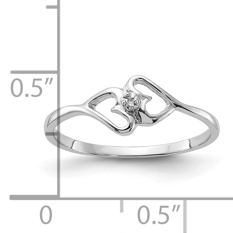 14k White Gold Polished Heart Ring Mounting (No Stone Included)