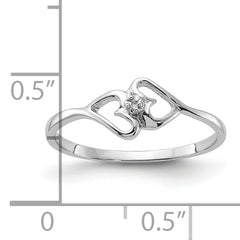 14k White Gold Polished Heart Ring Mounting (No Stone Included)