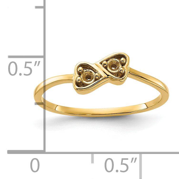 14k Polished .05ct. Diamond Heart Ring Mounting (No Stone Included)