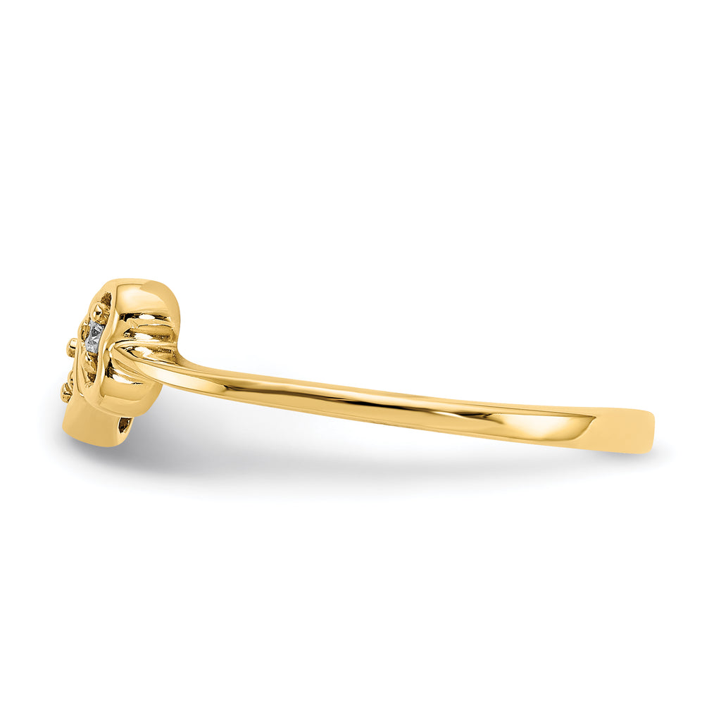 14k Polished AA Diamond heart ring