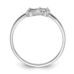 14k White Gold Polished Heart Ring Mounting (No Stone Included)