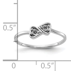 14k White Gold Polished Heart Ring Mounting (No Stone Included)