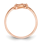 14k Rose Gold Polished .05ct. Diamond Heart Ring Mounting (No Stone Included)