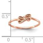 14k Rose Gold Polished .05ct. Diamond Heart Ring Mounting (No Stone Included)