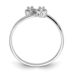 14k White Gold Polished .02ct. Diamond Heart Ring Mounting (No Stone Included)