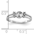 14k White Gold Polished Diamond & Pearl Ring Mounting (No Stone Included)