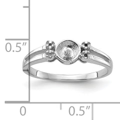 14k White Gold Polished Diamond & Pearl Ring Mounting (No Stone Included)