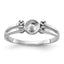 14k White Gold Polished Diamond & Pearl Ring Mounting (No Stone Included)