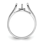 14k White Gold Polished Pearl Filigree Ring Mounting (No Stone Included)