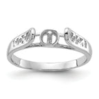 14k White Gold Polished Pearl Filigree Ring Mounting (No Stone Included)