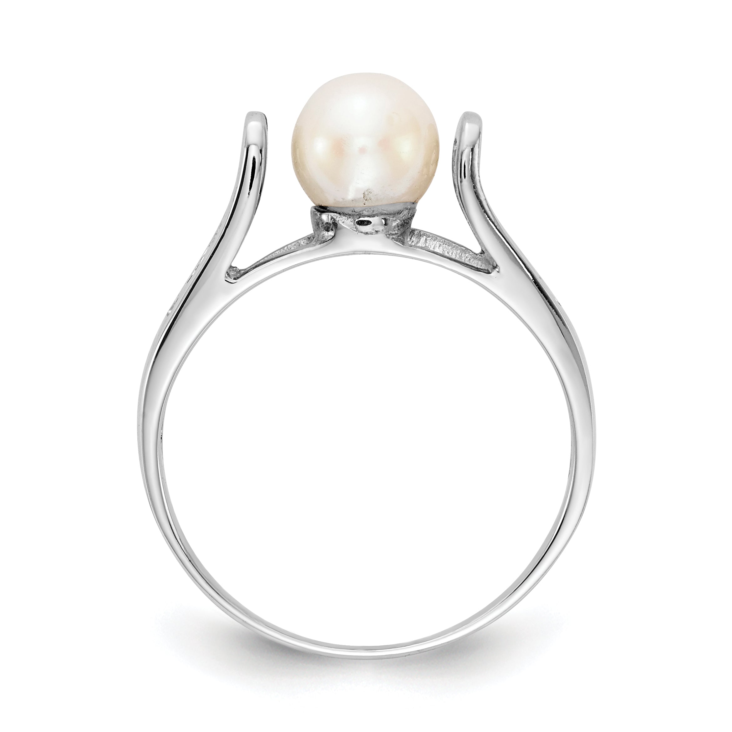 14k White Gold FW Cultured Pearl Ring Secondary image