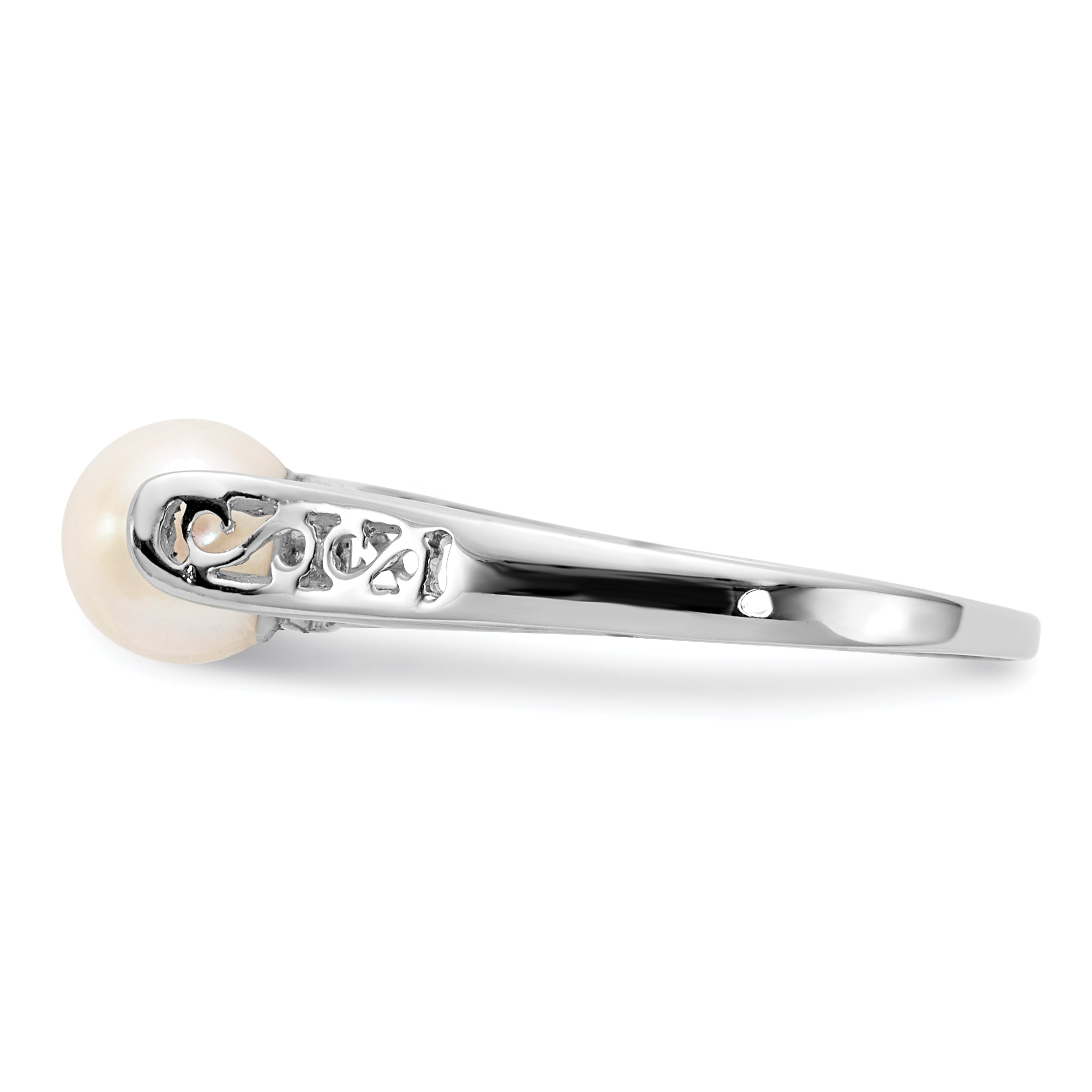 14k White Gold FW Cultured Pearl Ring
