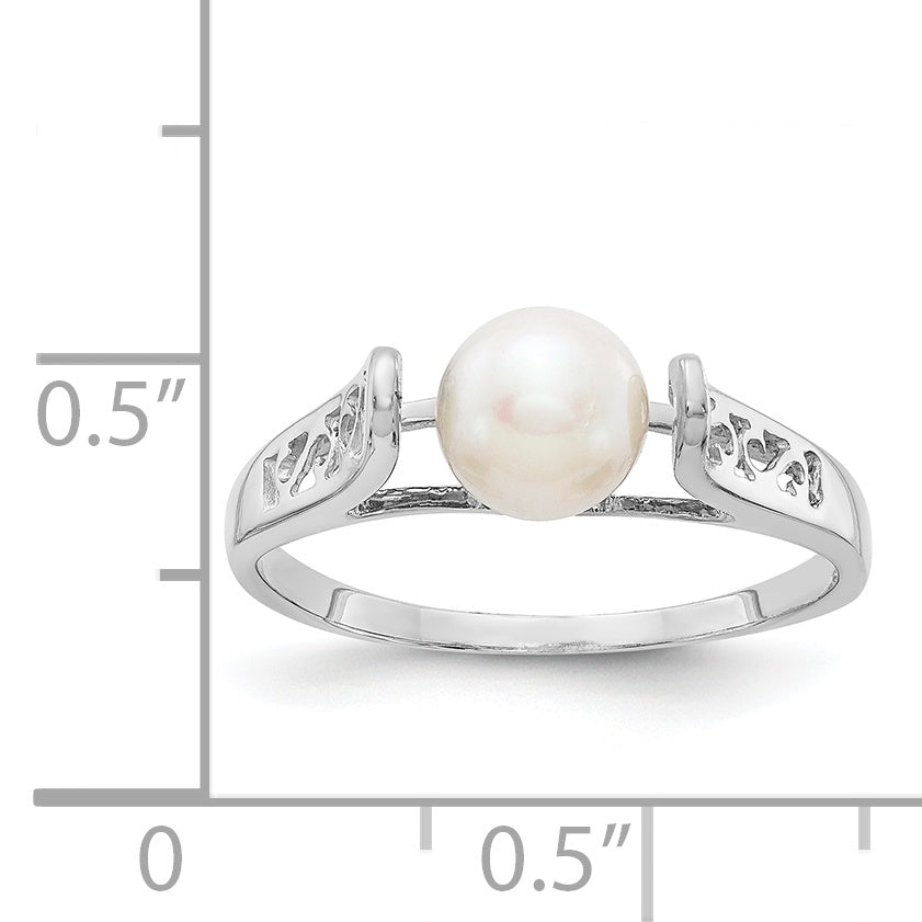 14k White Gold FW Cultured Pearl Ring