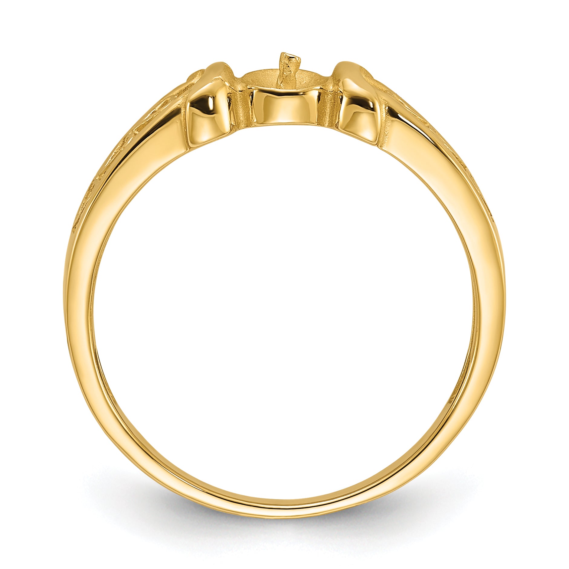 14k Polished Pearl Heart Ring Mounting (No Stone Included) Secondary image