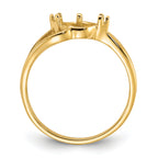 14k Polished Diamond & Pearl Ring Mounting (No Stone Included)