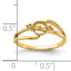 14k Polished Diamond & Pearl Ring Mounting (No Stone Included)