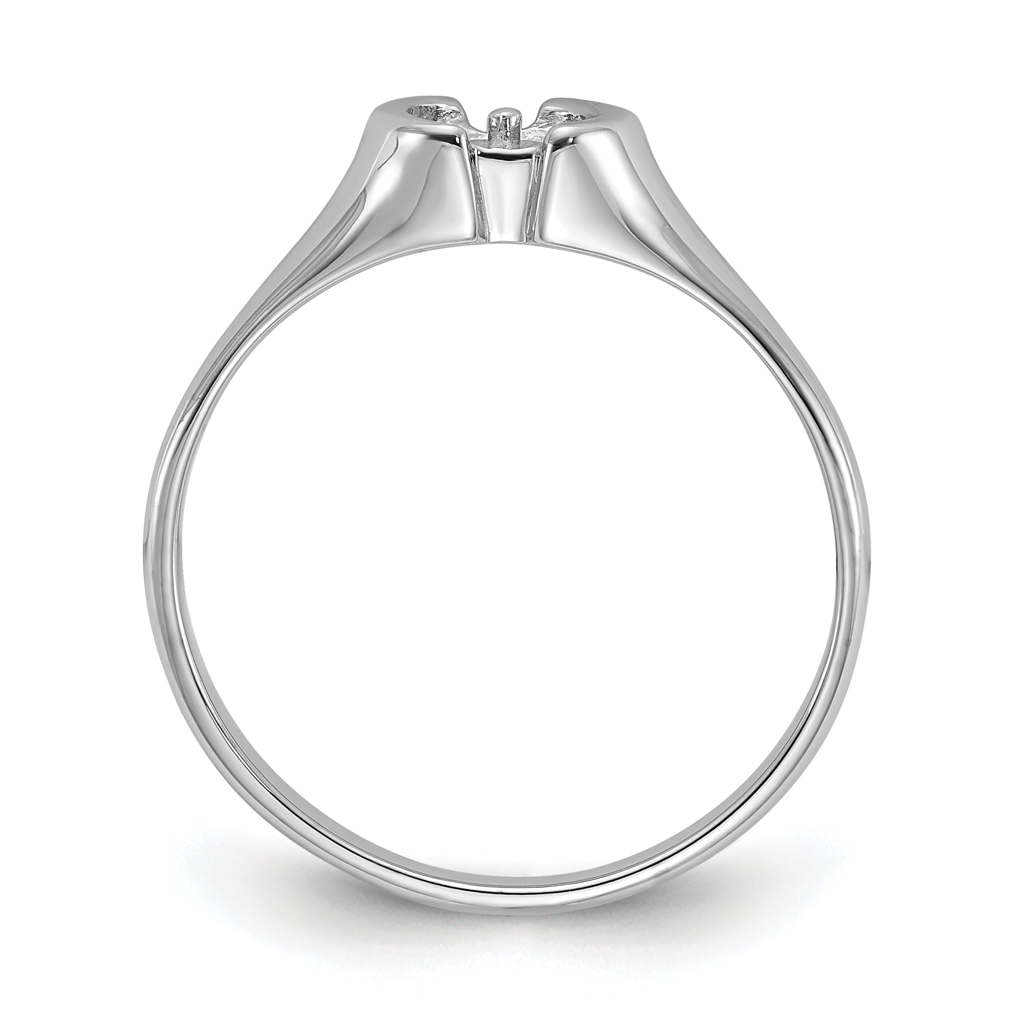 14k White Gold Polished Pearl Ring Mounting (No Stone Included) Secondary image