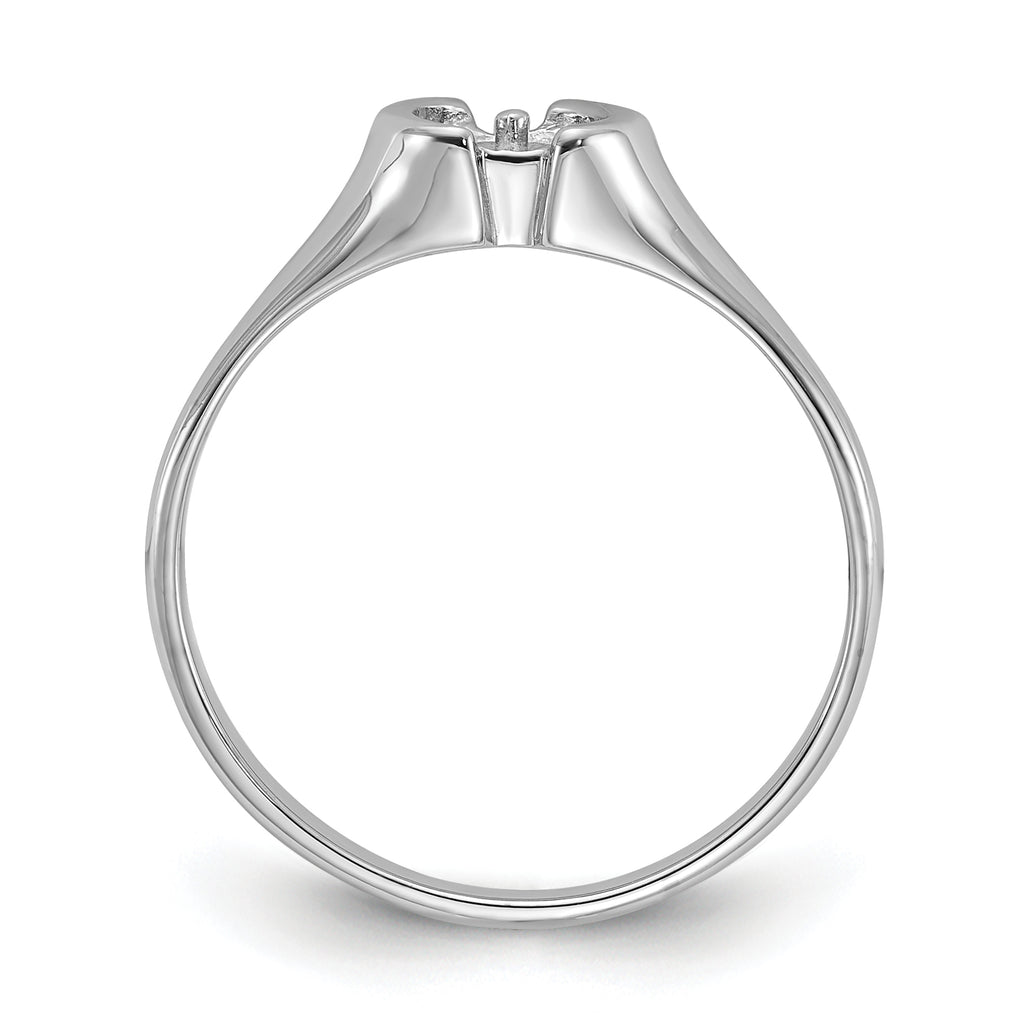 14k White Gold Polished Pearl Ring Mounting (No Stone Included)