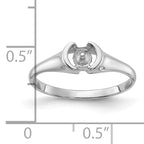14k White Gold Polished Pearl Ring Mounting (No Stone Included)