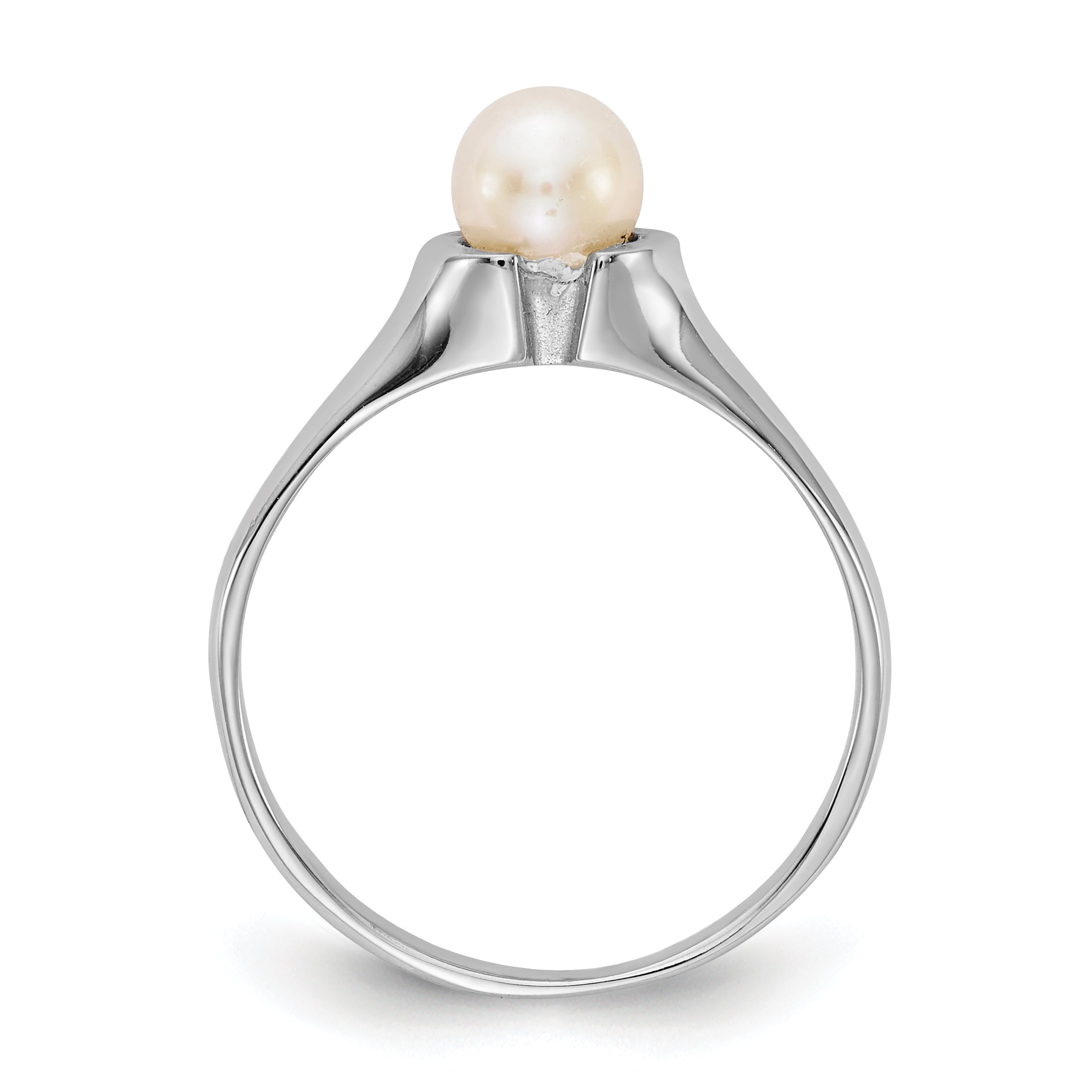 14k White Gold 5mm FW Cultured Pearl Ring Secondary image