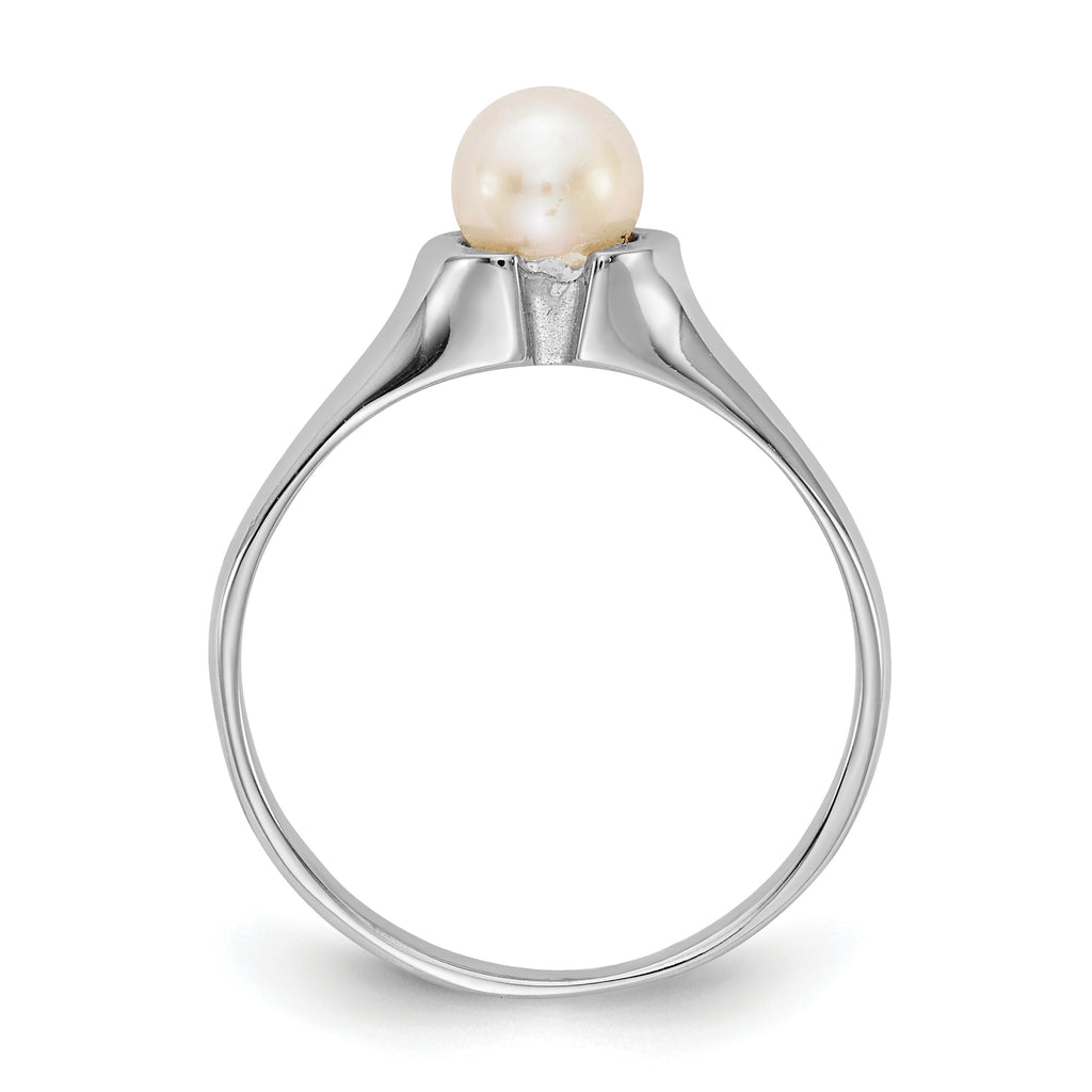 14k White Gold 5mm FW Cultured Pearl Ring