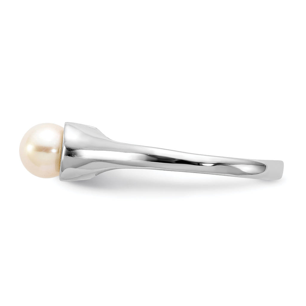 14k White Gold 5mm FW Cultured Pearl Ring