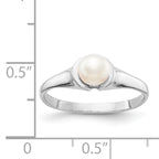 14k White Gold 5mm FW Cultured Pearl Ring