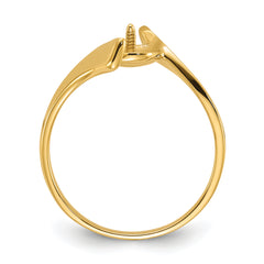 14k Polished Pearl Ring Mounting (No Stone Included)