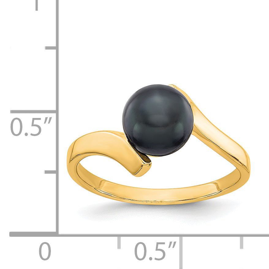 14k Black FW Cultured Pearl Ring Secondary image