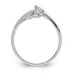 14k White Gold Polished Pearl Ring Mounting (No Stone Included)